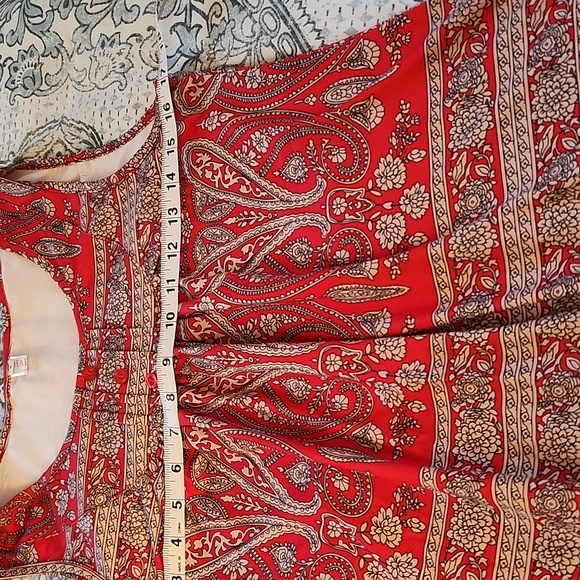 Women's HALIFE Red Paisley print    tank top size small. - Picture 5 of 7